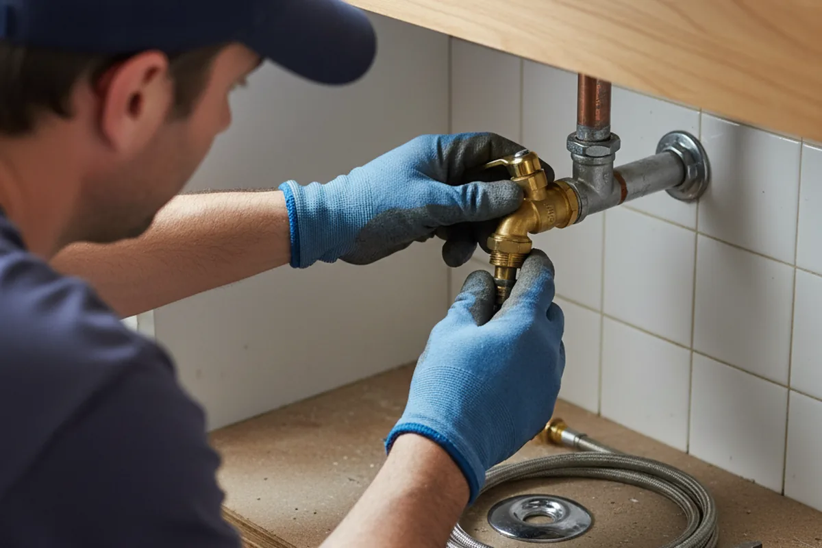 Shutoff valve and fitting work during Faucet and Fixture Repair in New Orleans